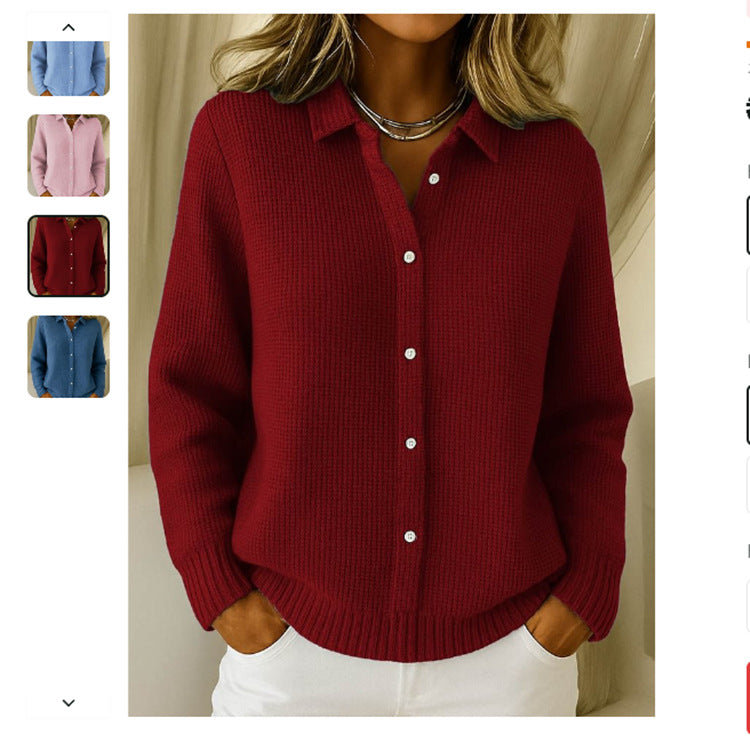 Pull tricoté décontracté à boutons
