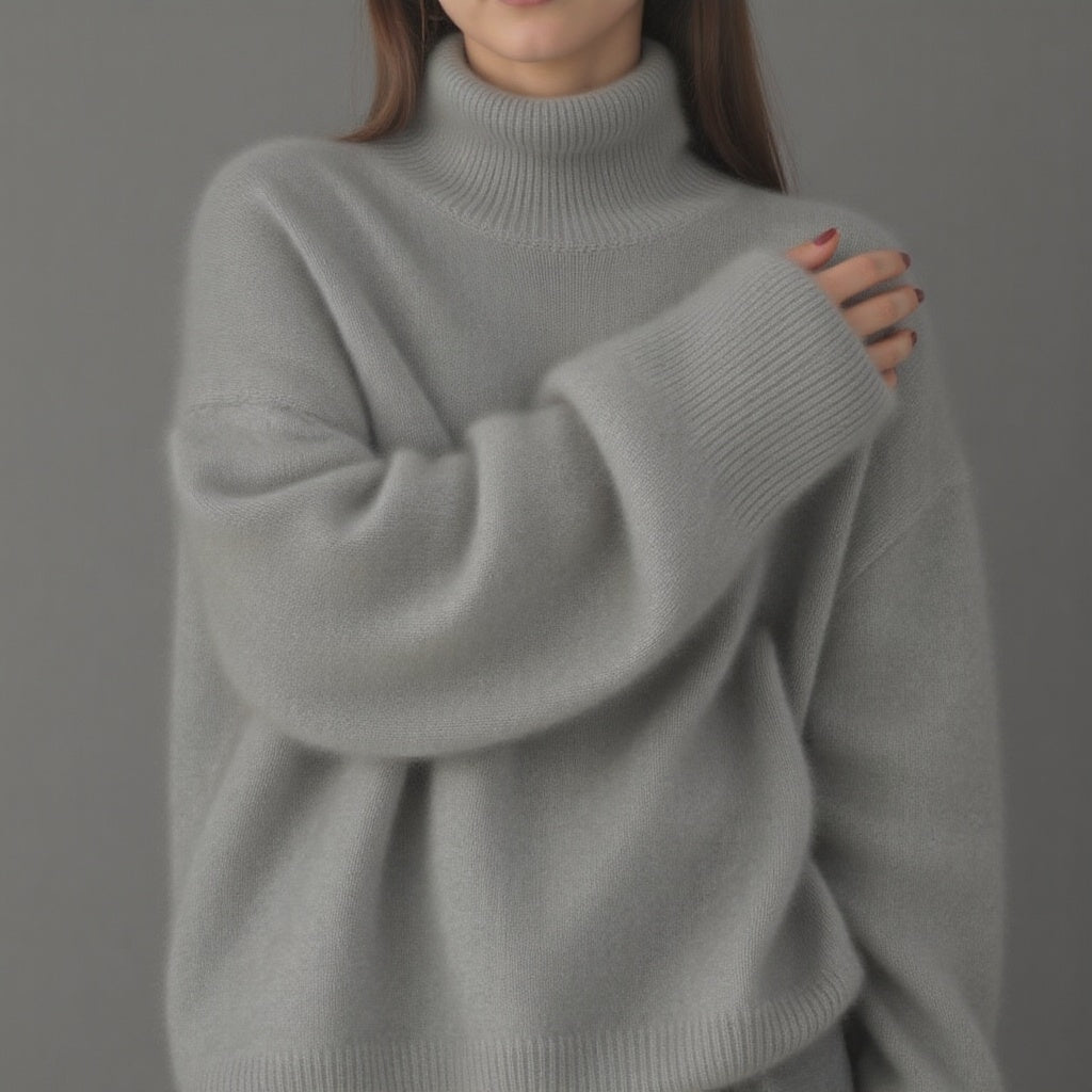 Pull Cachemire Col Roulé Oversize