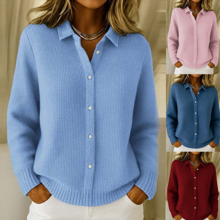 Pull tricoté décontracté à boutons