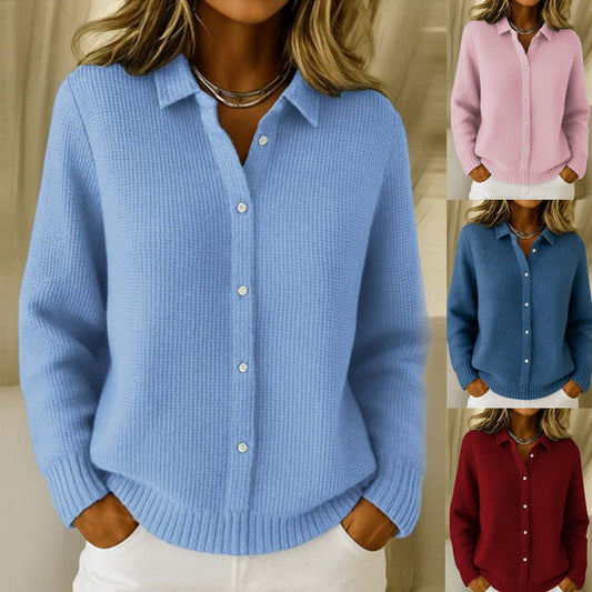Pull tricoté décontracté à boutons