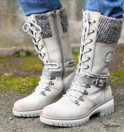 Bottes Martin d’Hiver à Talons Carrés Hauts
