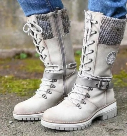 Bottes Martin d’Hiver à Talons Carrés Hauts