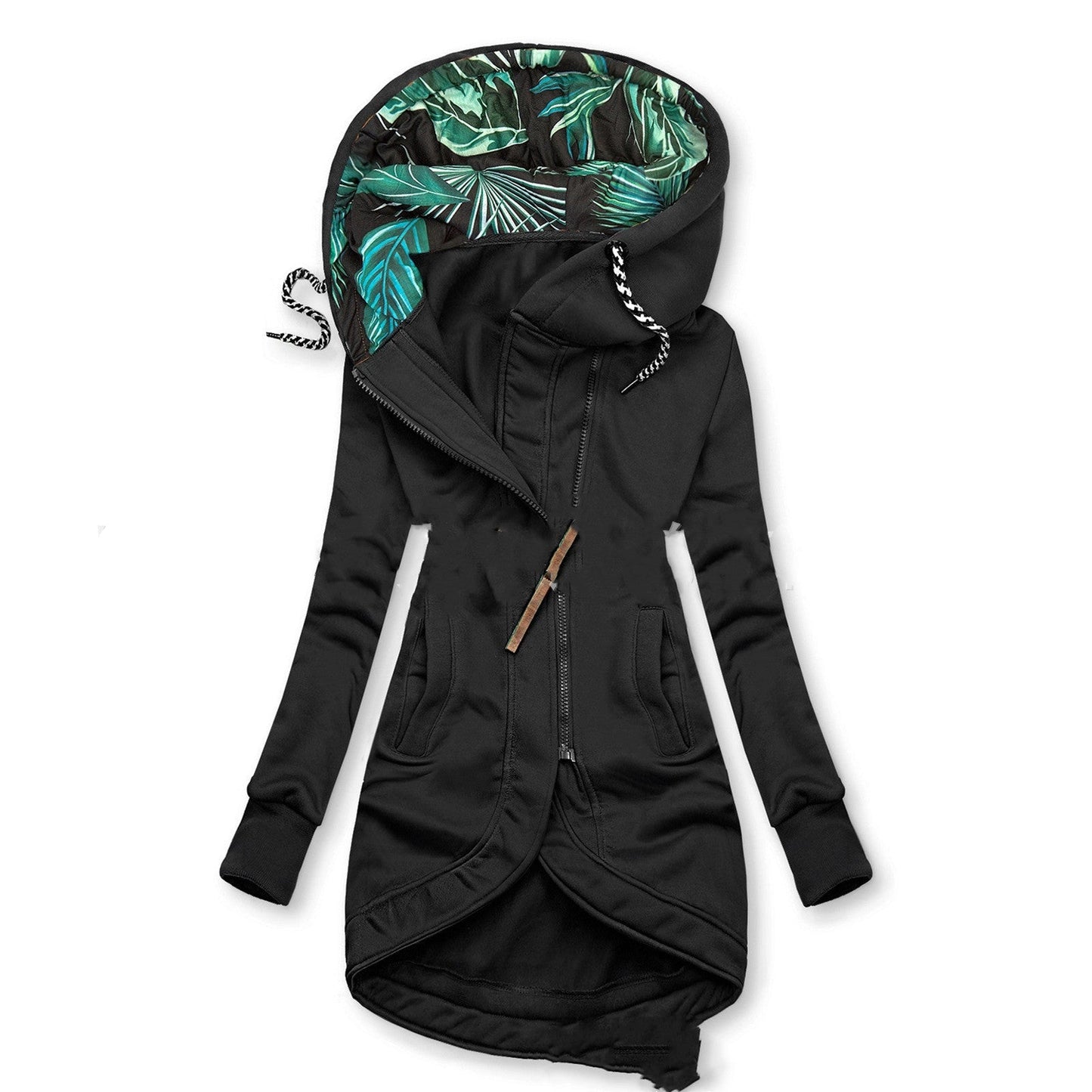 Veste Hiver Unicolore à Capuche