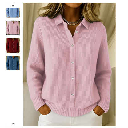 Pull tricoté décontracté à boutons
