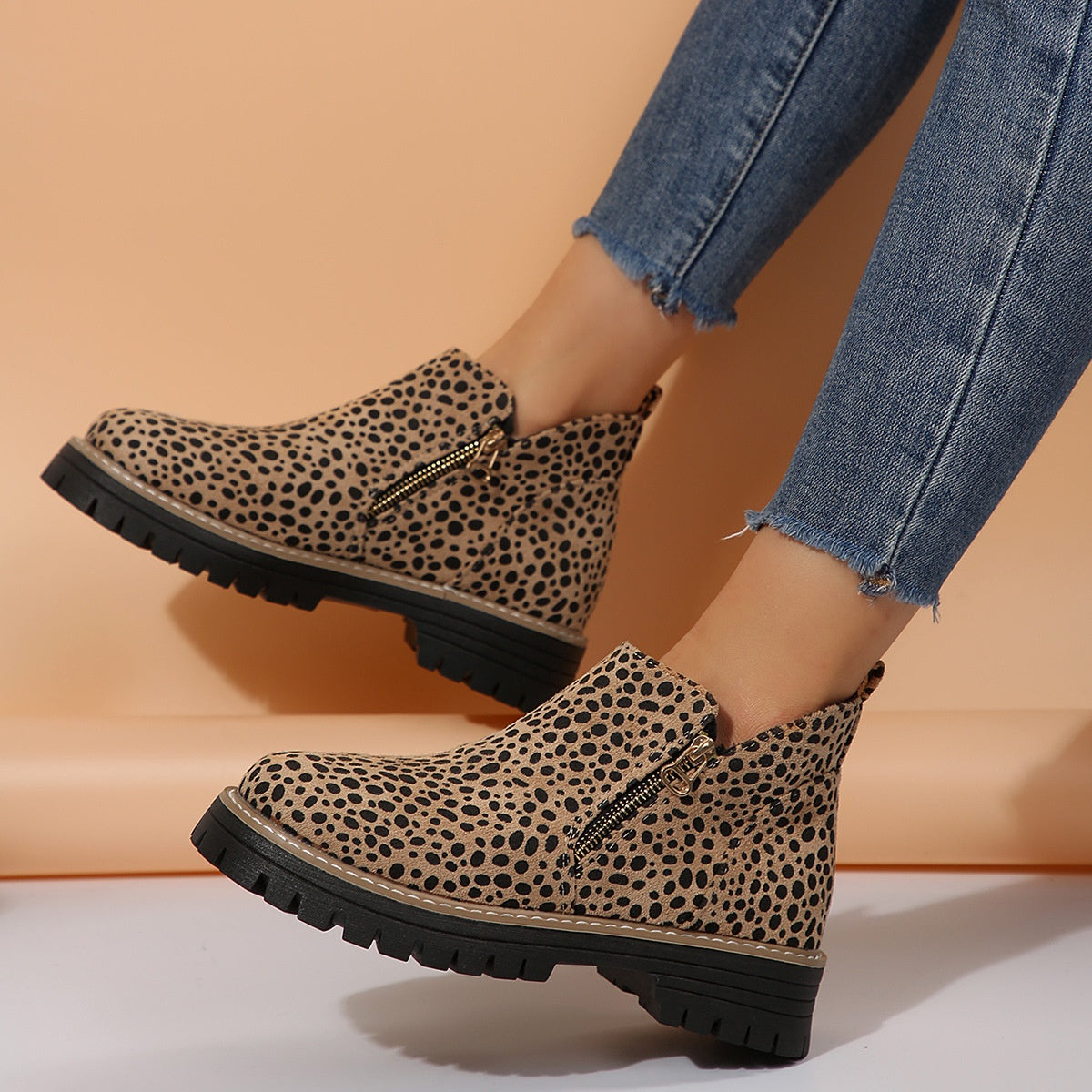 Bottines Suède Femme – Fermeture Éclair Automne/Hiver