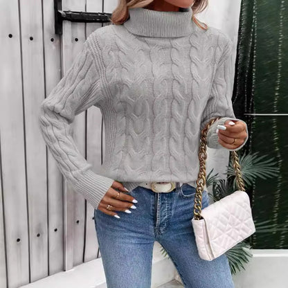 Pull torsadé à col roulé