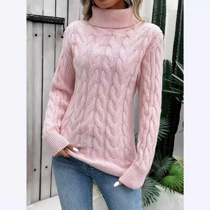 Pull torsadé à col roulé