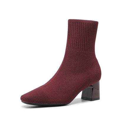 Bottes à talons épais élastiques