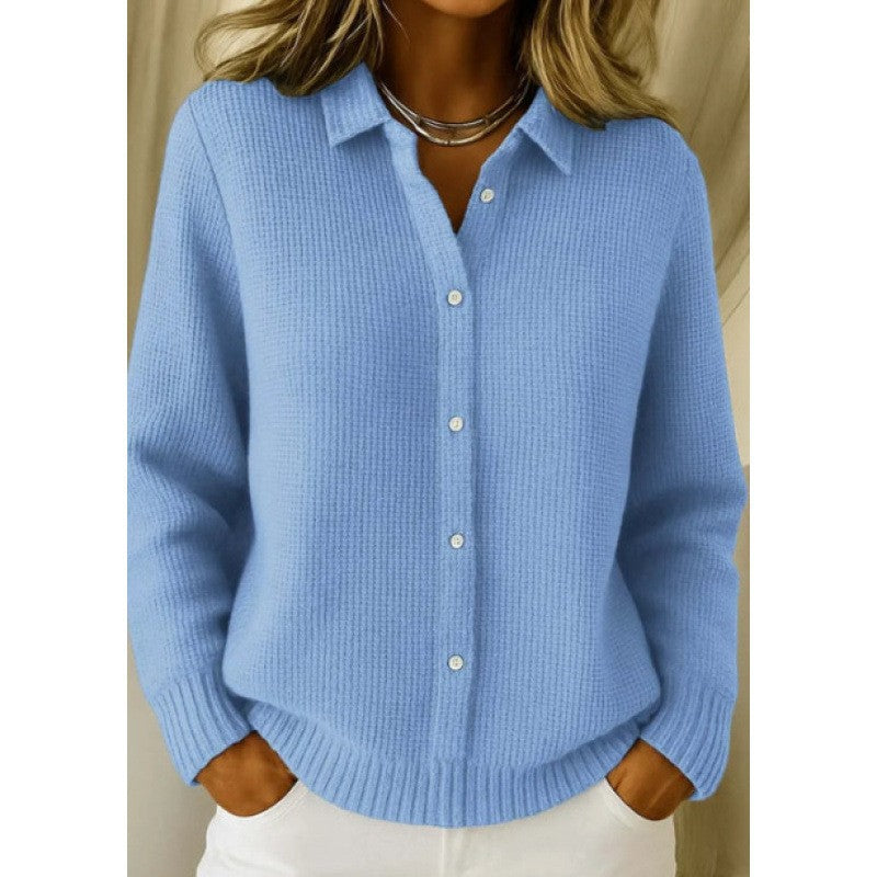 Pull tricoté décontracté à boutons