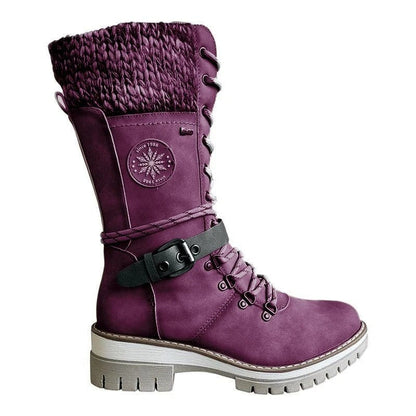 Bottes Martin d’Hiver à Talons Carrés Hauts