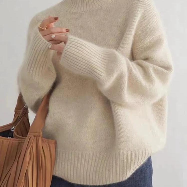 Pull Cachemire Col Roulé Oversize