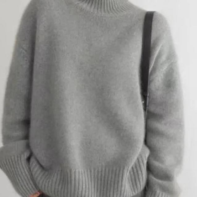 Pull Cachemire Col Roulé Oversize