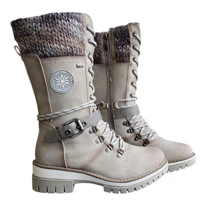 Bottes Martin d’Hiver à Talons Carrés Hauts