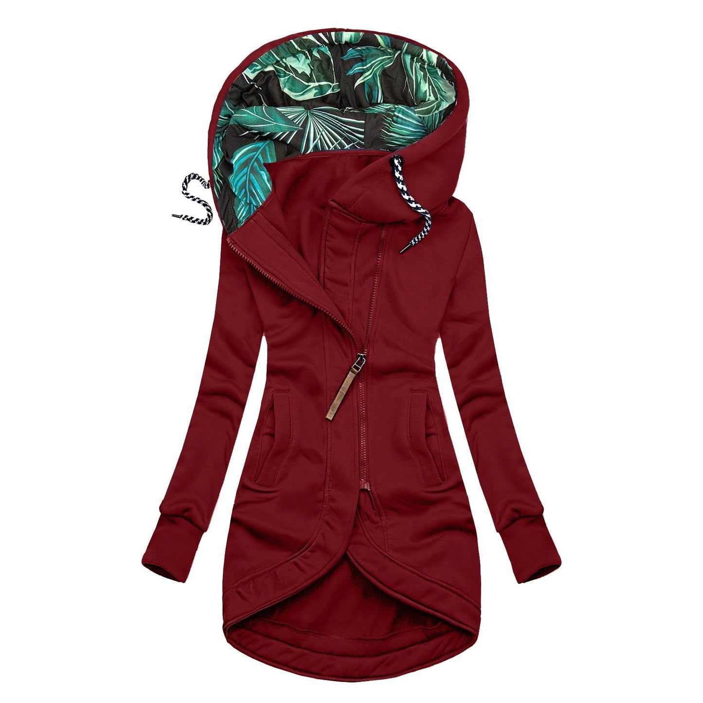 Veste Hiver Unicolore à Capuche