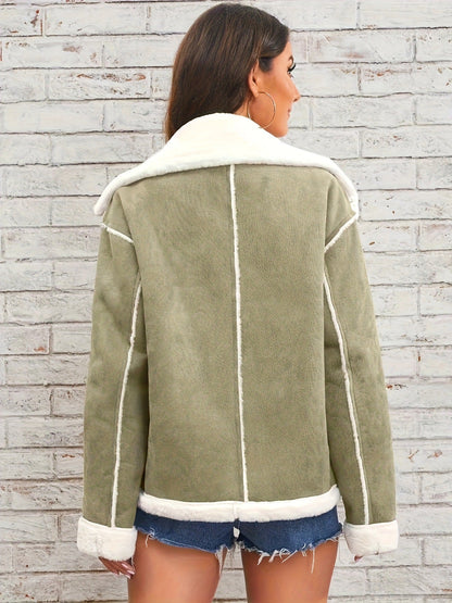 Veste en Peluche à Col Polo