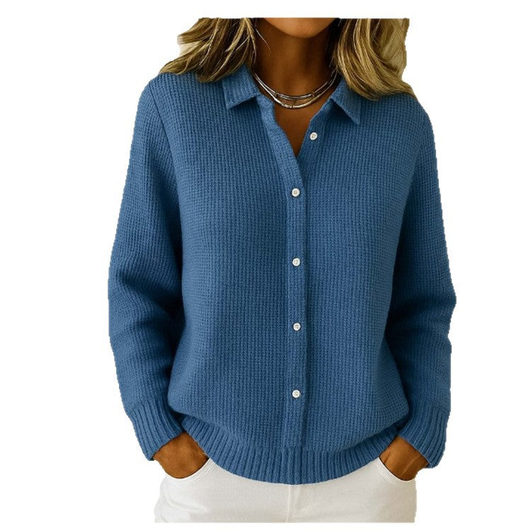 Pull tricoté décontracté à boutons