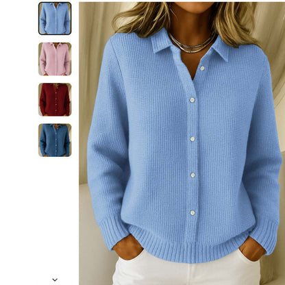 Pull tricoté décontracté à boutons