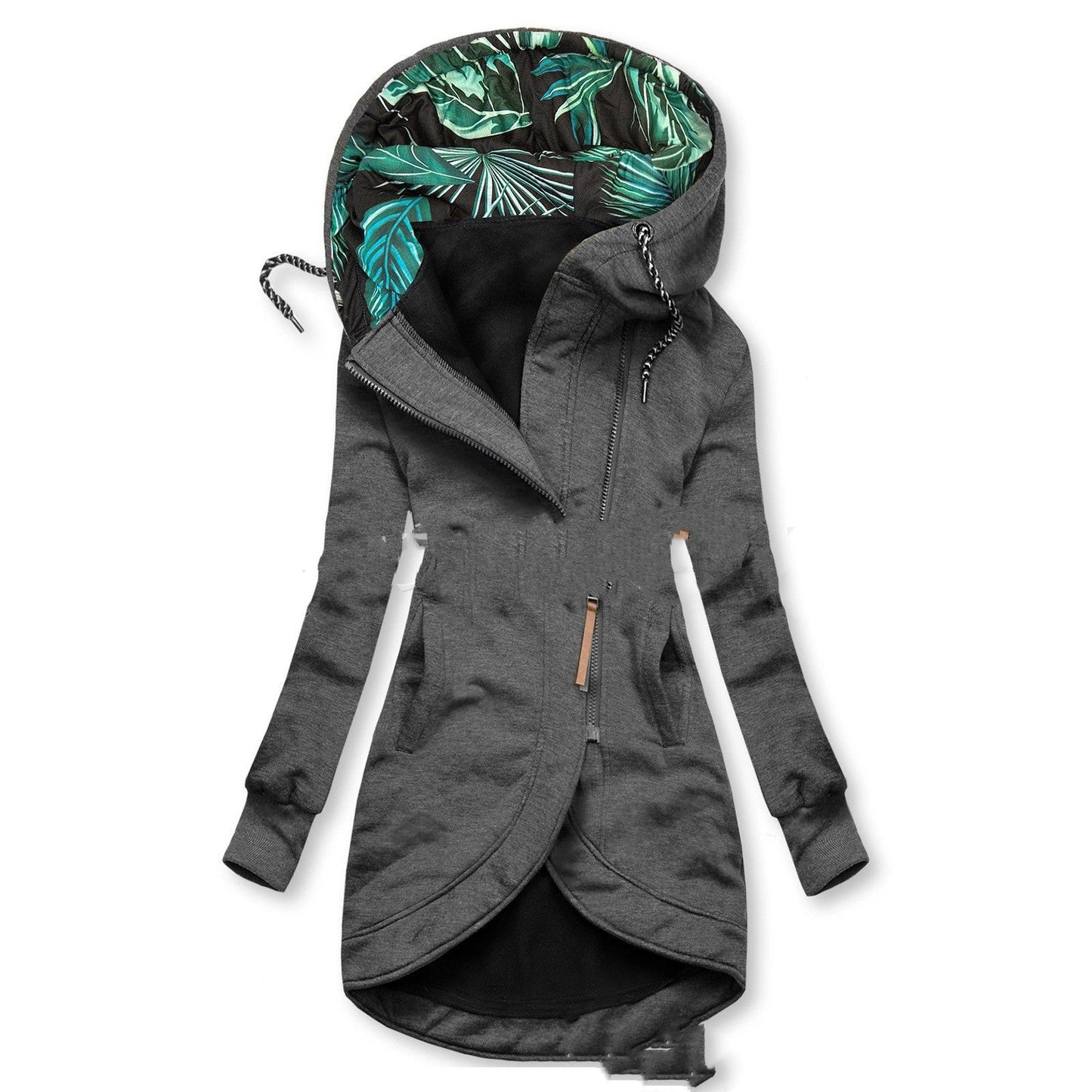 Veste Hiver Unicolore à Capuche