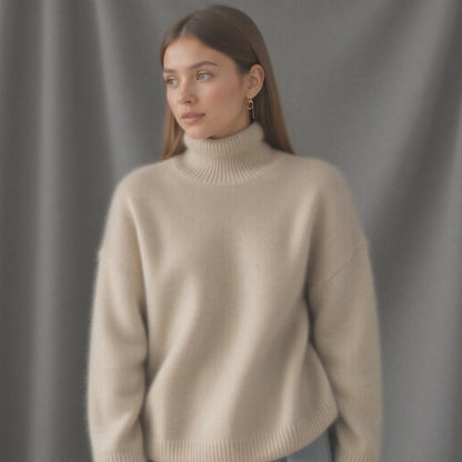 Pull Cachemire Col Roulé Oversize