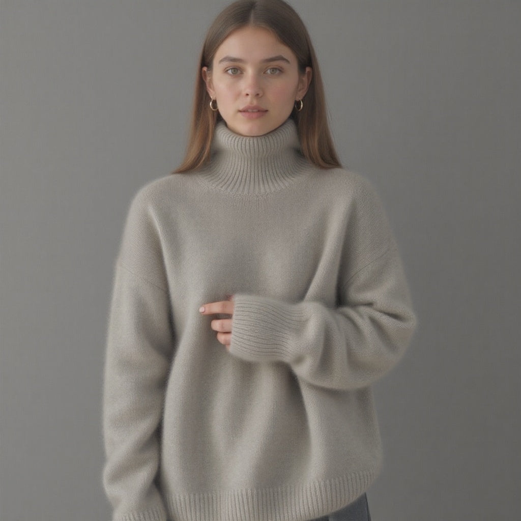 Pull Cachemire Col Roulé Oversize