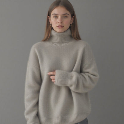Pull Cachemire Col Roulé Oversize
