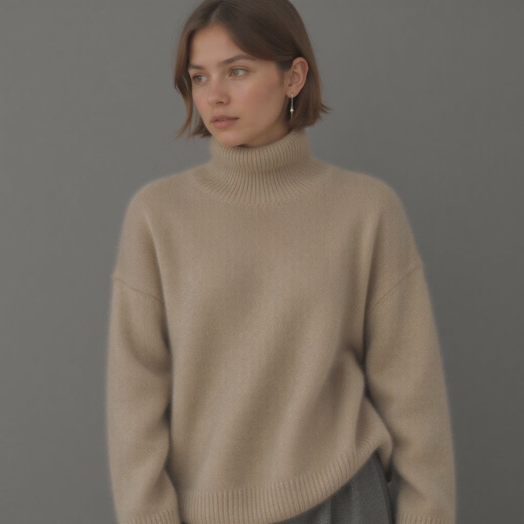 Pull Cachemire Col Roulé Oversize