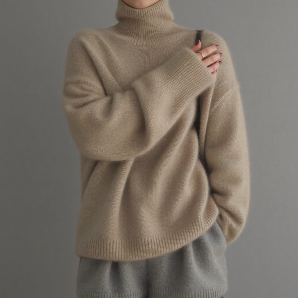 Pull Cachemire Col Roulé Oversize