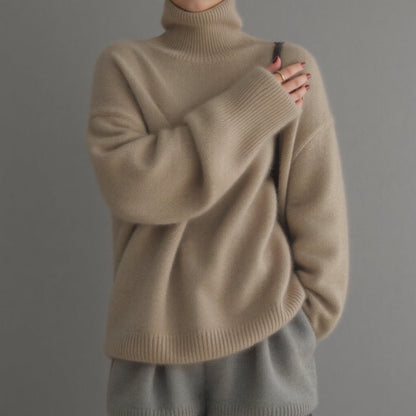 Pull Cachemire Col Roulé Oversize