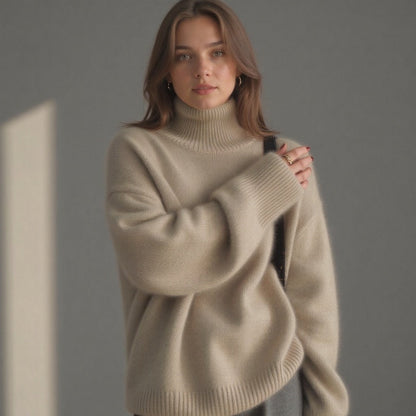 Pull Cachemire Col Roulé Oversize