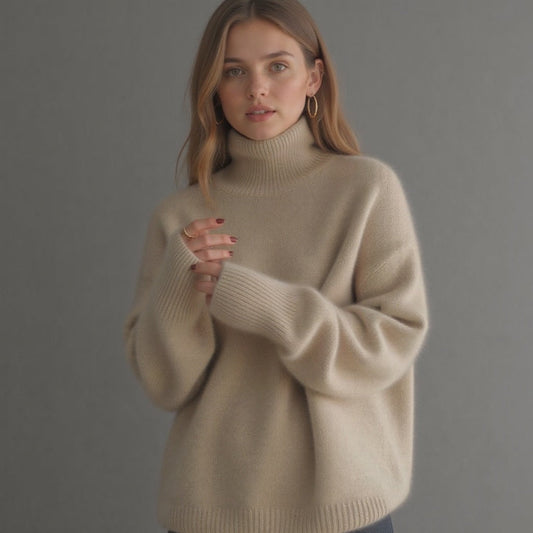 Pull Cachemire Col Roulé Oversize